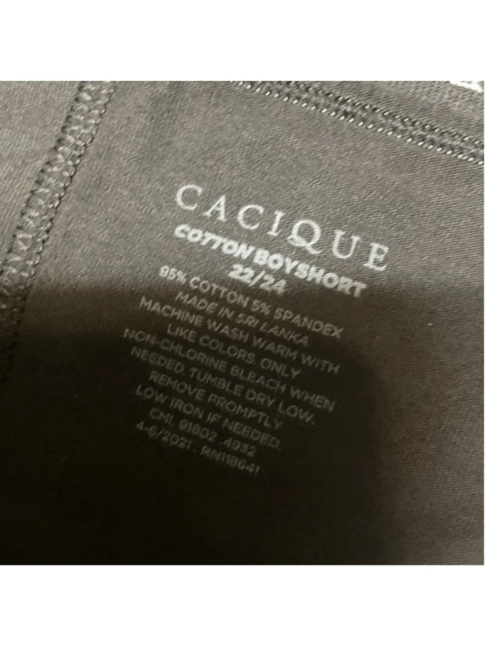 NWT Cacique Cotton Boyshorts Black/Red Lot‎ of 2 Panty Women 22/24 India Cotton